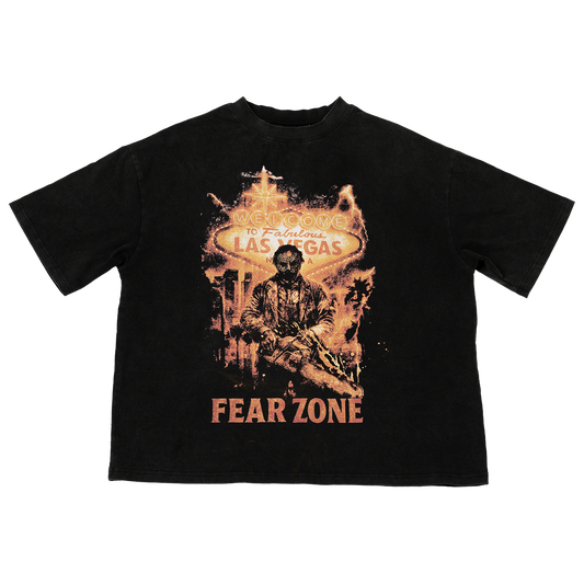 Fear Zone “Vegas Massacre” Box Crop Washed Tee