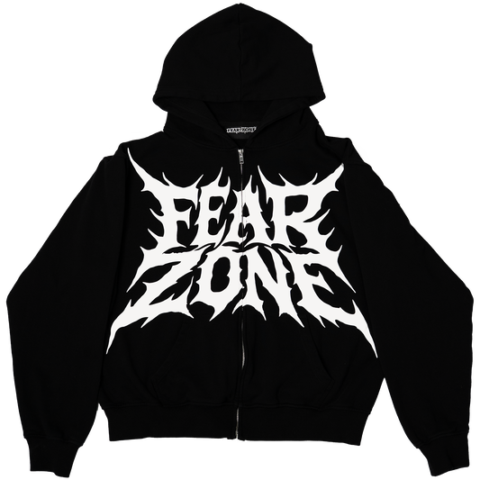 Fear Zone Black Zip Up Hoodie