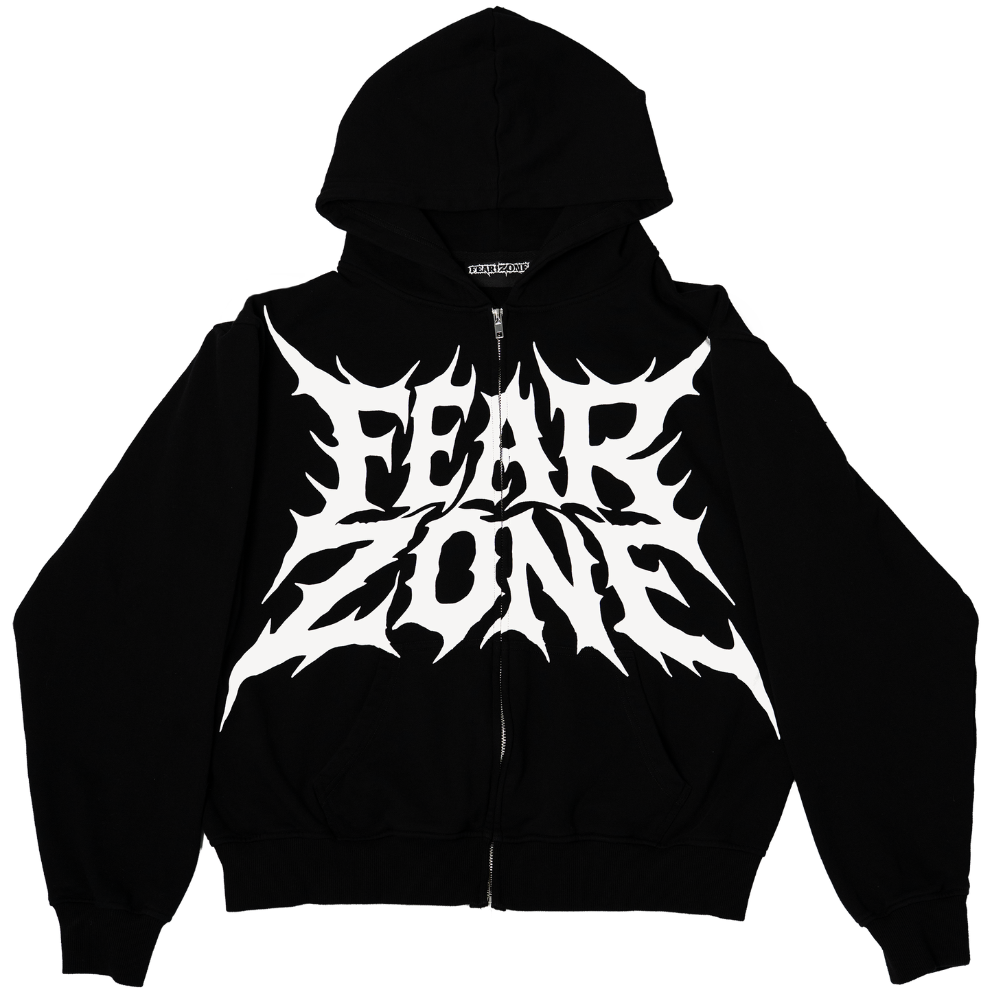 Fear Zone Black Zip Up Hoodie